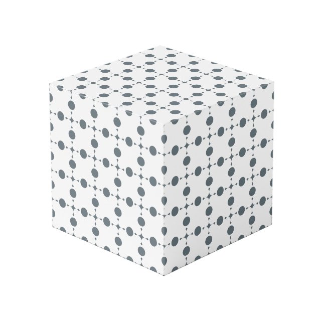 Gray Polka Dots, Polka Dot Pattern, Dots, Dotted Cube (Front Angled)