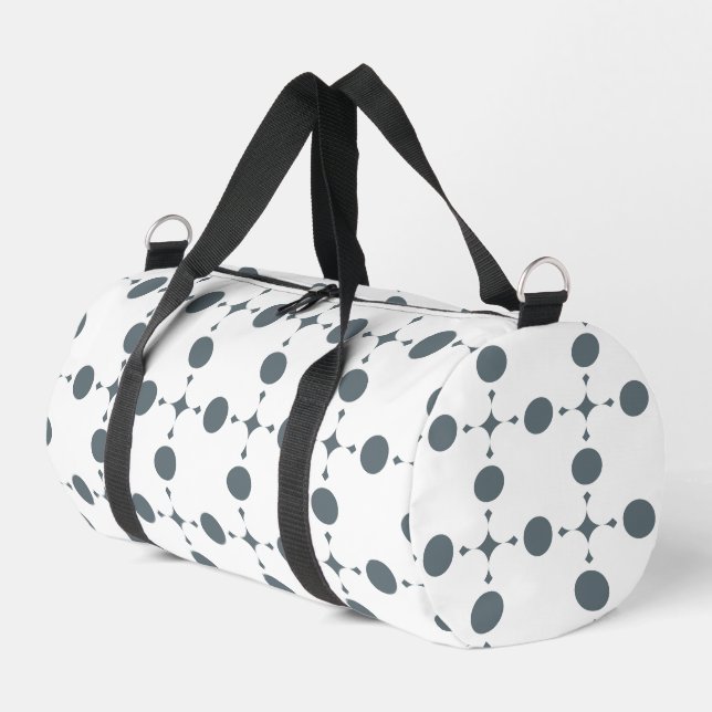Gray Polka Dots, Polka Dot Pattern, Dots, Dotted Duffle Bag (Left Corner)