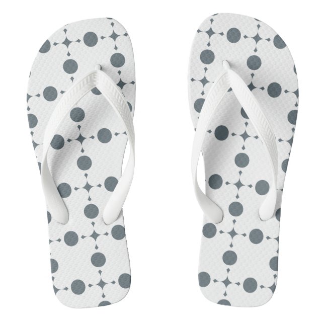 Gray Polka Dots, Polka Dot Pattern, Dots, Dotted Flip Flops (Footbed)