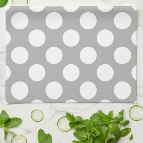 Gray Polka Dots Polka Dot Pattern Dots Dotted Kitchen Towel