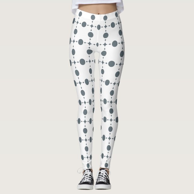 Gray Polka Dots, Polka Dot Pattern, Dots, Dotted Leggings (Front)