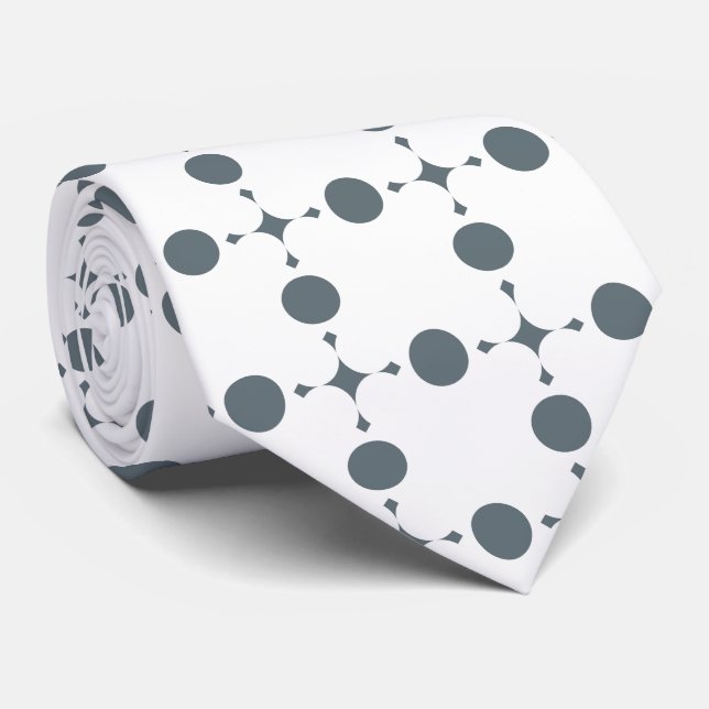 Gray Polka Dots, Polka Dot Pattern, Dots, Dotted Neck Tie (Rolled)
