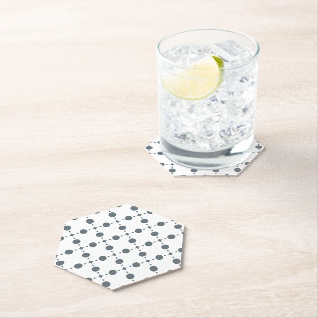 Gray Polka Dots, Polka Dot Pattern, Dots, Dotted Paper Coaster (Insitu)