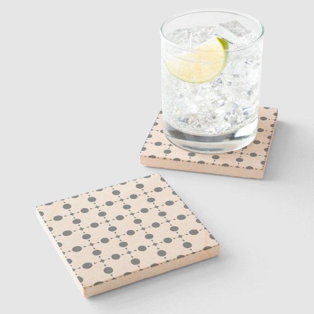Gray Polka Dots, Polka Dot Pattern, Dots, Dotted Stone Coaster (Side)