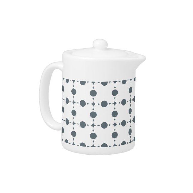Gray Polka Dots, Polka Dot Pattern, Dots, Dotted Teapot (Left)