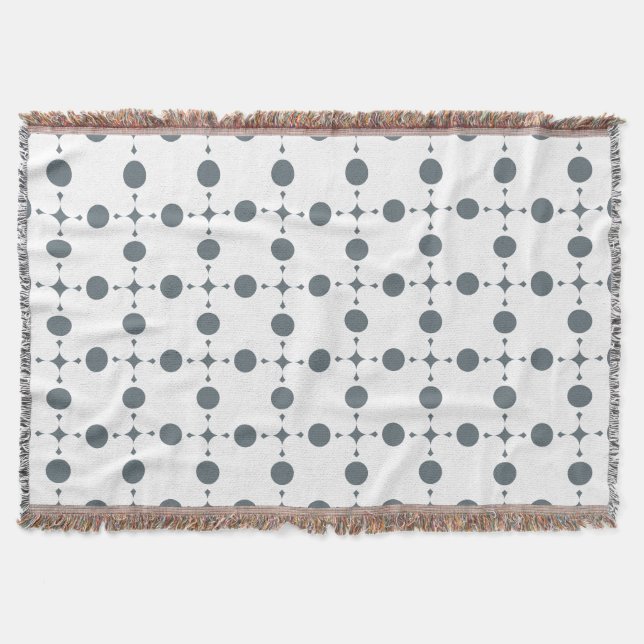 Gray Polka Dots, Polka Dot Pattern, Dots, Dotted Throw Blanket (Front)