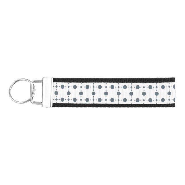 Gray Polka Dots, Polka Dot Pattern, Dots, Dotted Wrist Keychain (Keys on Left)