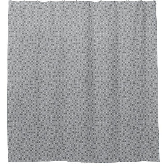 Gray Polka Dots Shower Curtain (Front)