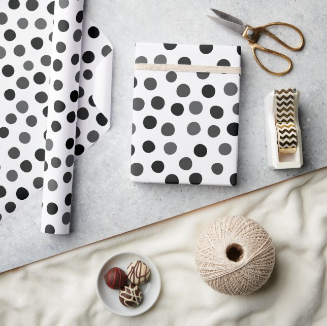 Gray Polka Dots Wrapping Paper (Crafts)