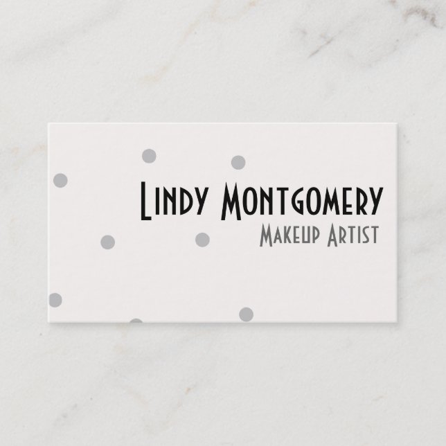 Gray Polkadot Personalized Business Cards (Front)