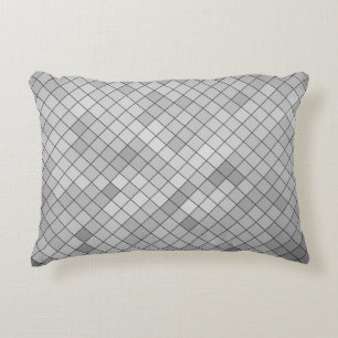 Gray polygonal illustration, which consist of tria accent pillow