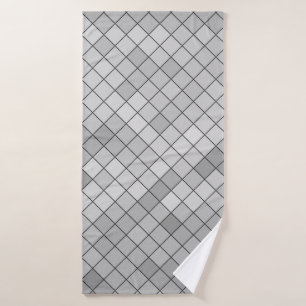 Gray polygonal illustration, which consist of tria bath towel