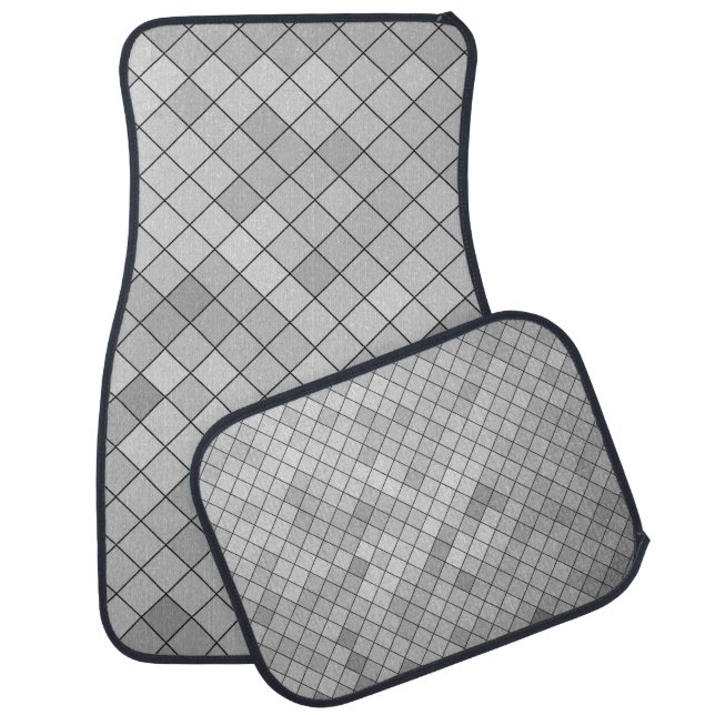 Gray polygonal illustration, which consist of tria car floor mat (Set)