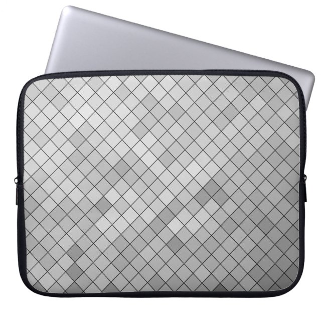 Gray polygonal illustration, which consist of tria laptop sleeve (Front)