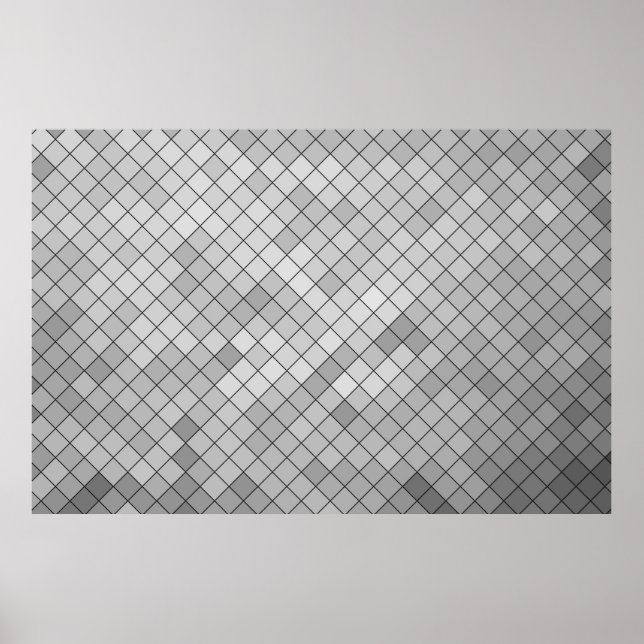 Gray polygonal illustration, which consist of tria poster (Front)