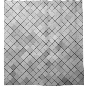 Gray polygonal illustration, which consist of tria shower curtain