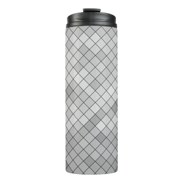 Gray polygonal illustration, which consist of tria thermal tumbler (Front)