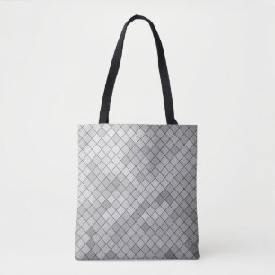 Gray polygonal illustration, which consist of tria tote bag