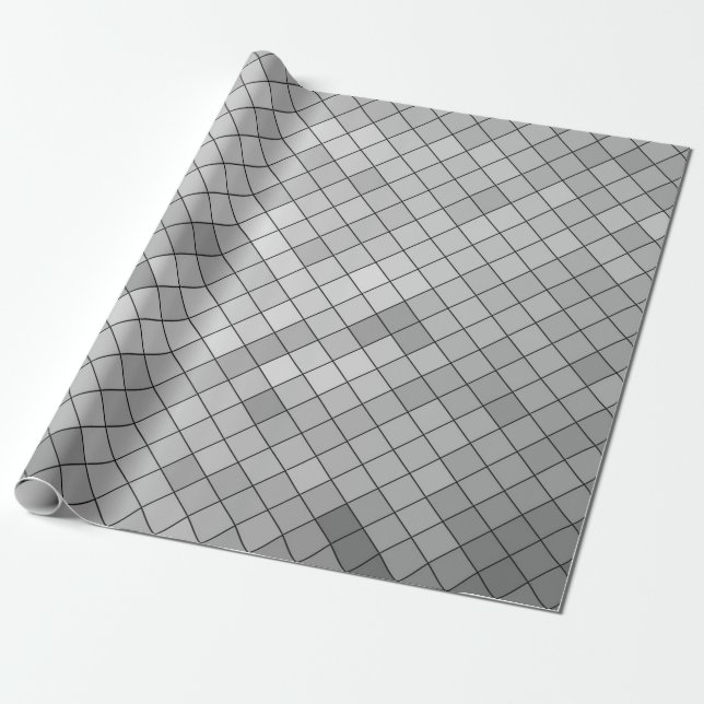 Gray polygonal illustration, which consist of tria wrapping paper (Unrolled)