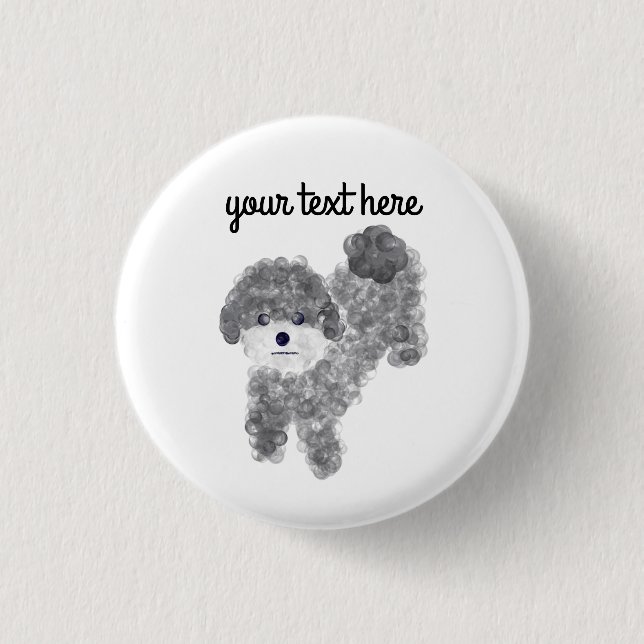 Gray Poodle #1 Button (Front)