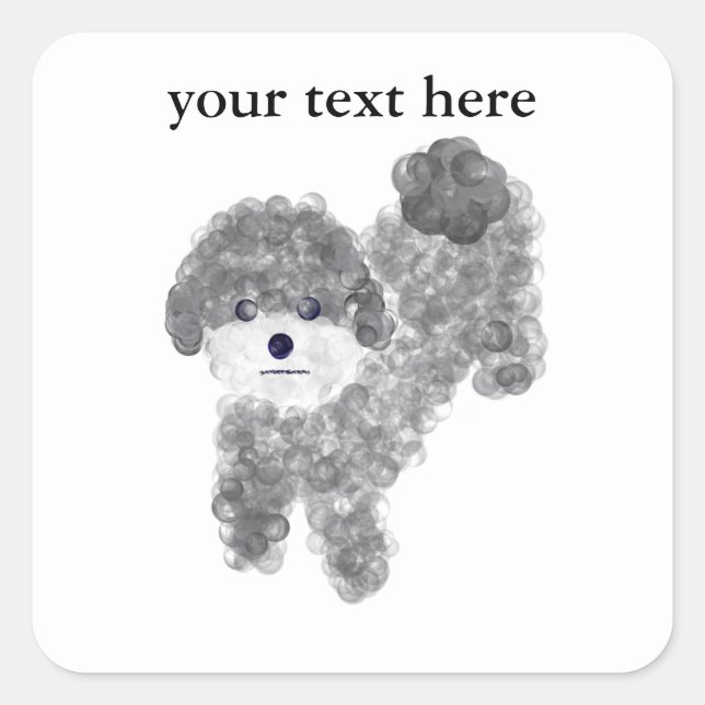 Gray Poodle #1 Stickers (Front)