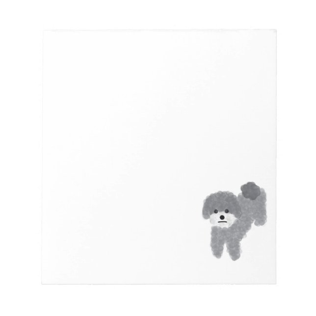 Gray Poodle #2 Notepad  (Front)