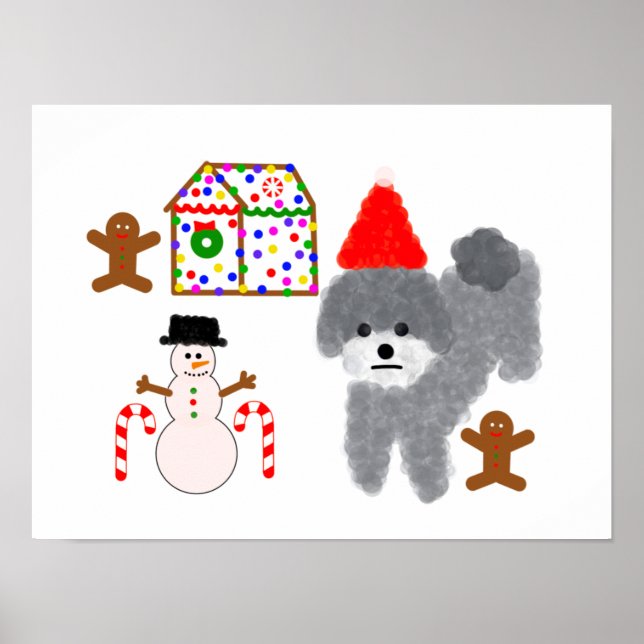 Gray Poodle Christmas #1-2 Poster (Front)