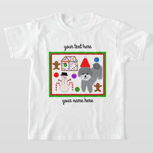 Gray Poodle Christmas 2_3 T_Shirt 