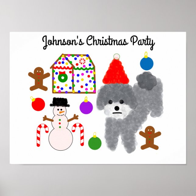 Gray Poodle Christmas #2 Poster (Front)