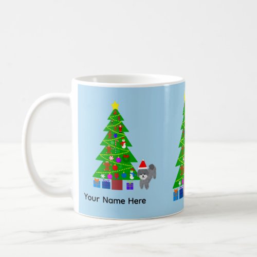 Gray Poodle Christmas 5 Mug