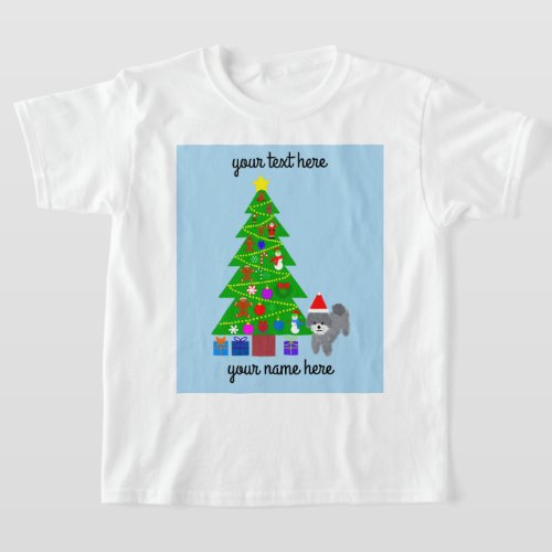 Gray Poodle Christmas 5 T_Shirt 