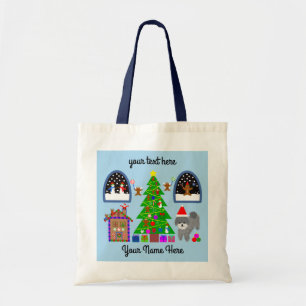 Gray Poodle Christmas #6 Tote Bag