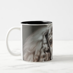 Gray Poodle Dressed as a Princess Two-Tone Coffee Mug
