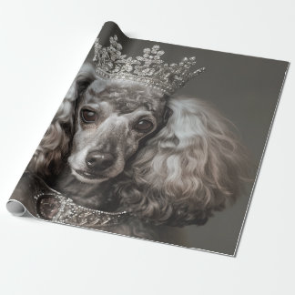 Gray Poodle Dressed as a Princess Wrapping Paper