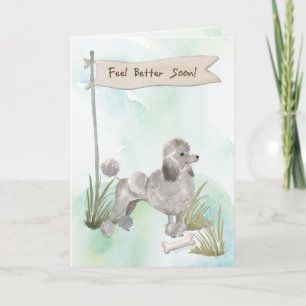 Gray Poodle Feel Better After Surgery to Dog Card