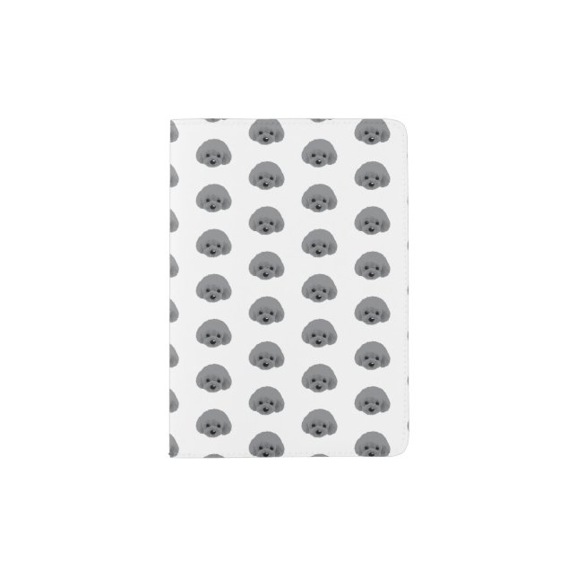 gray poodle passport holder (Front)