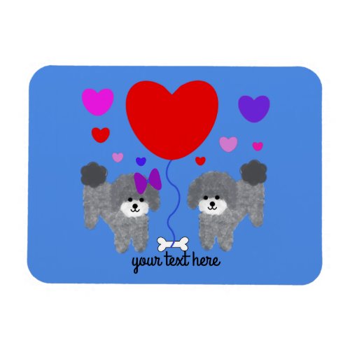 Gray Poodle Valentine 1 Magnet