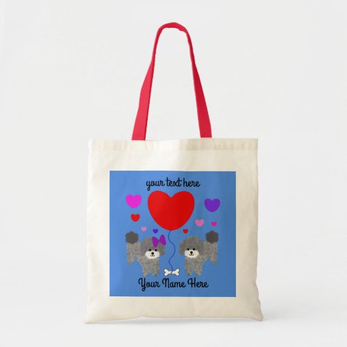 Gray Poodle Valentine 1 Tote Bag