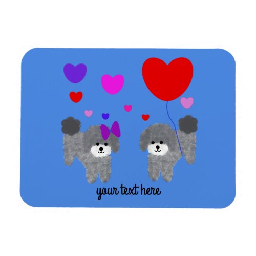 Gray Poodle Valentine 2 Magnet