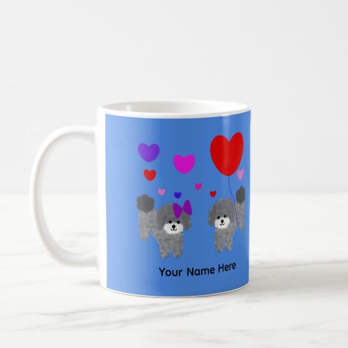 Gray Poodle Valentine 2 Mug