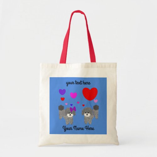 Gray Poodle Valentine 2 Tote Bag