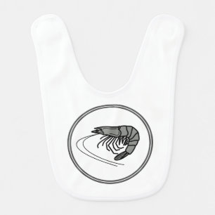 Gray Prawn - Fish Prawn Crab Collection Baby Bib