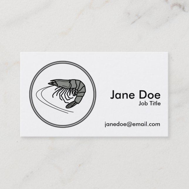 Gray Prawn - Fish Prawn Crab Collection Business Card (Front)