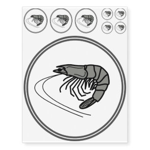 Gray Prawn - Fish Prawn Crab Collection Temporary Tattoos