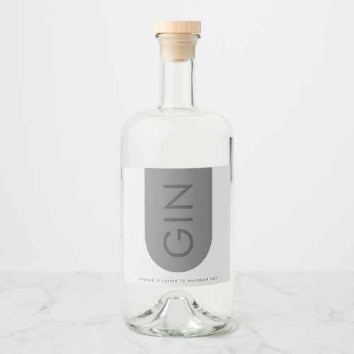 Gray Premium Ultimate Modern Monogram Arch Gin Liquor Bottle Label