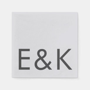 Gray Premium Ultimate Modern Monogram Bold Fun Napkins