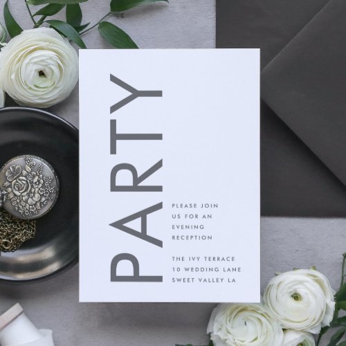  Gray Premium Ultimate Modern Monogram Bold Party Enclosure Card