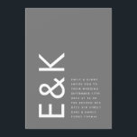 Gray Premium Ultimate Modern Monogram Fun Wedding Invitation<br><div class="desc">This fantastic clean, tidy well designed modern minimal yet very playful bold monogram & text placement in Gray and White for minimalistic style, however is customizable to other colors and is part of a unique suite and collection by Phrosne Ras Design. This would be great for those planning a fun...</div>