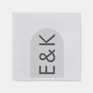 Gray Premium Ultimate Modern Monogram Wedding Arch Napkins