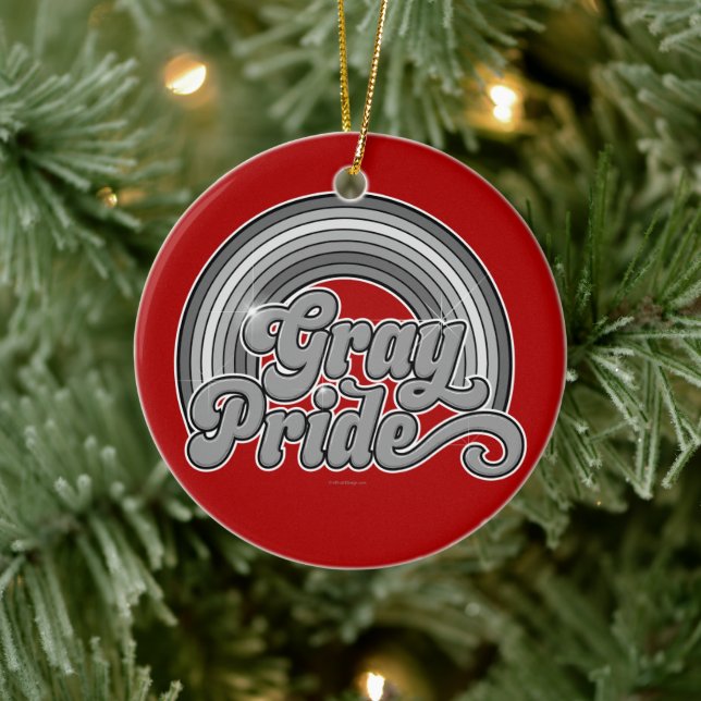 Gray Pride (Retired Senior) Ceramic Ornament (Tree)